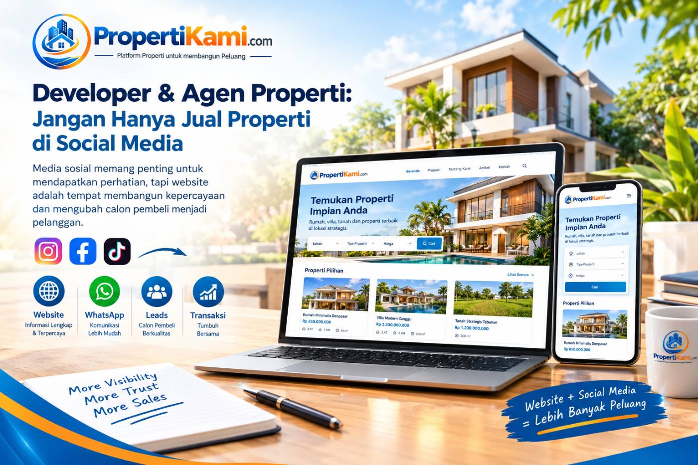 Mengapa Developer dan Agen Properti Tetap Membutuhkan Website di Era Instagram, Facebook, dan TikTok?